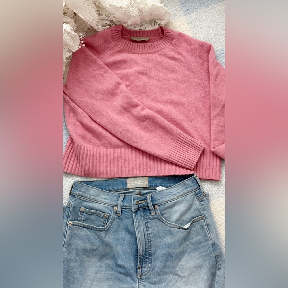 Everlane Cozy Pink Bundle | Recycled Cashmere Sweater + Jeans | $88 Set